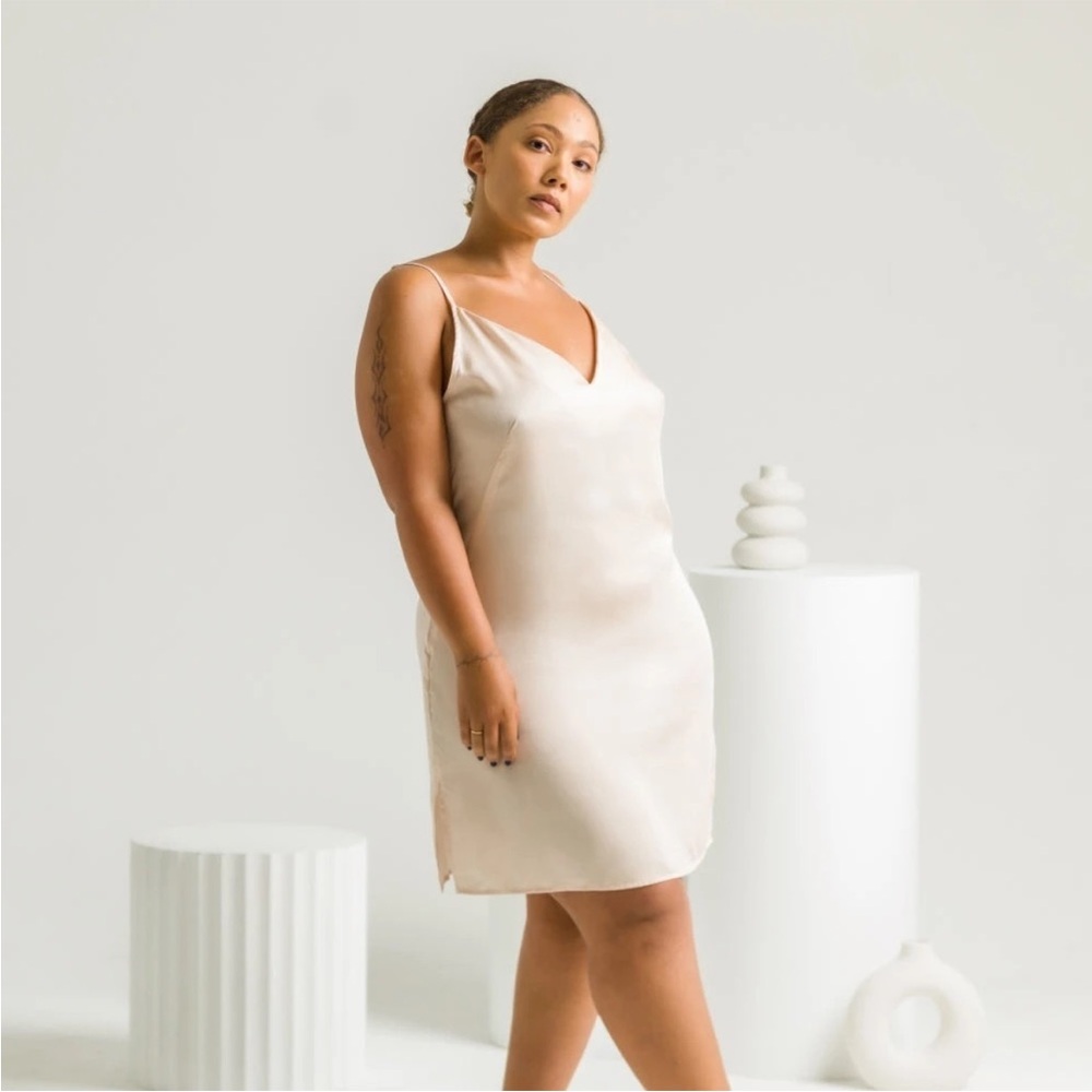 Ettitude Cream Satin Slip Chemise